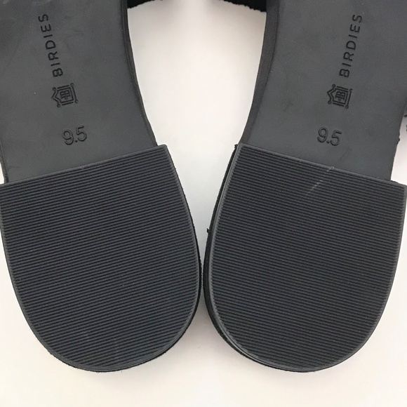 BIRDIES The Ani Black Fringe Suede Slippers Slip On Slide Mule Women’s Size 9.5 - Picture 16 of 16